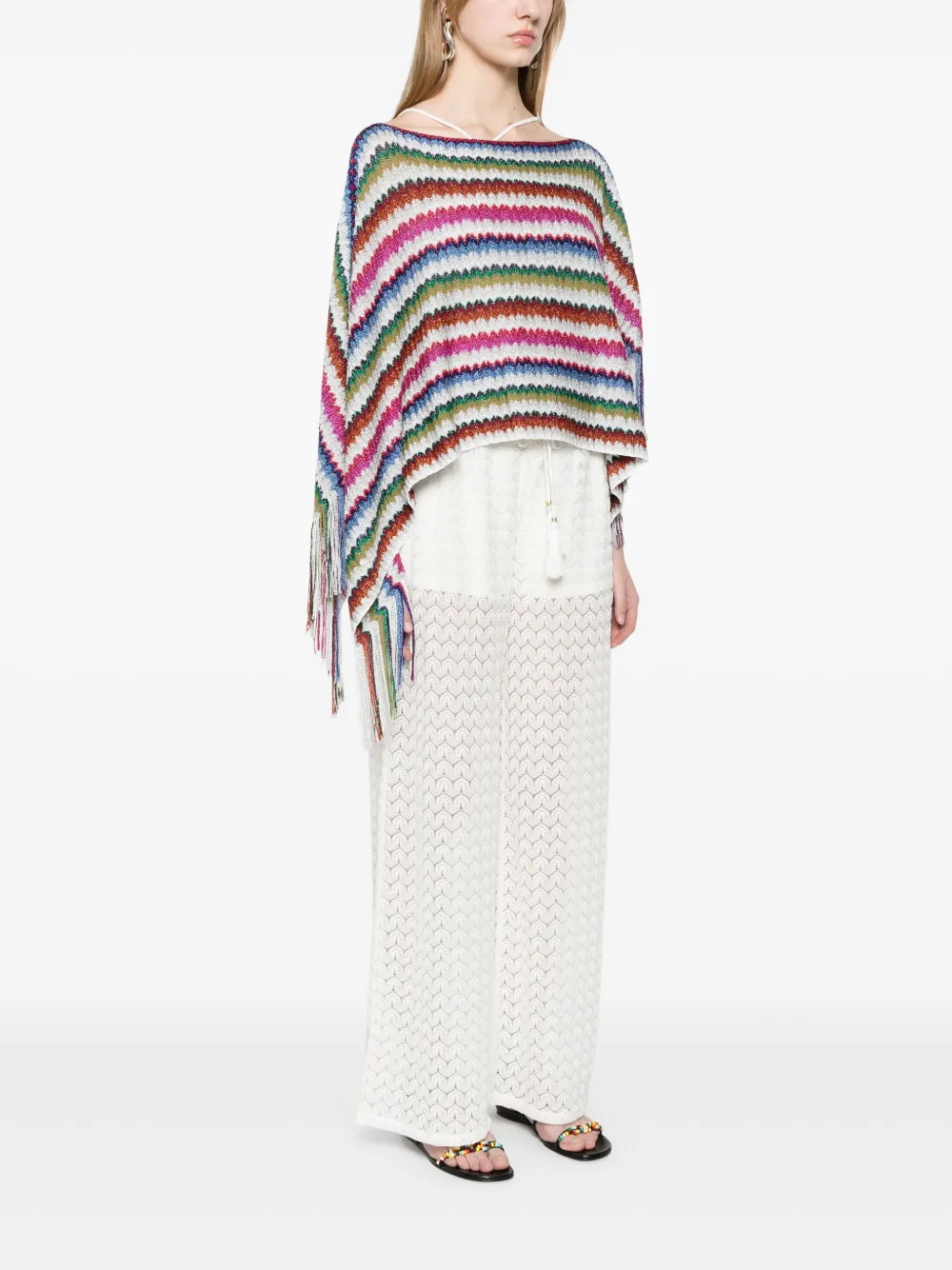 Missoni Gestreepte cape Roze