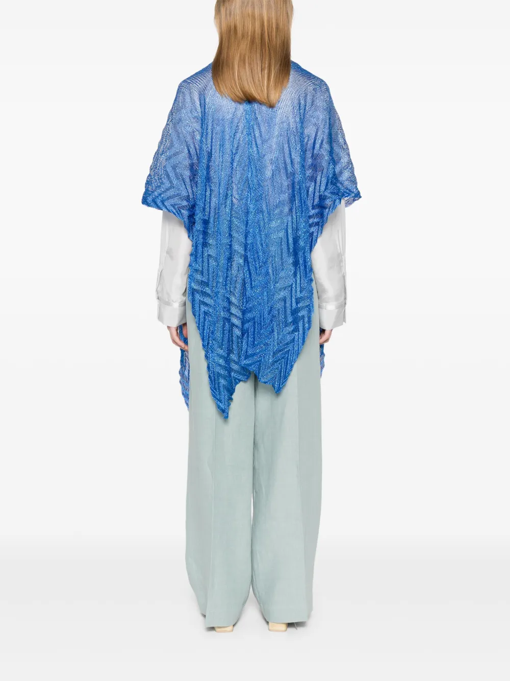 Missoni Geweven cape met zigzag-patroon Blauw