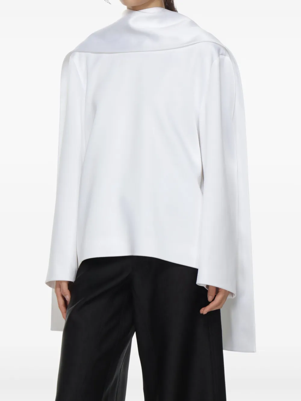 Shop Carven Silk Blouse In 白色
