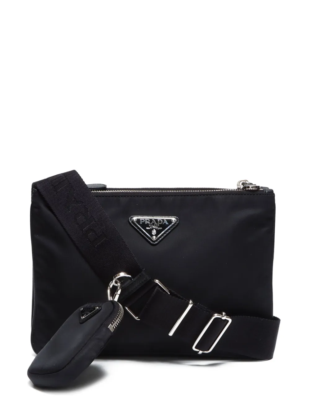 Prada Pre-Owned bolsa de hombro con logo triangular 2010-2025 | negro | Image 1
