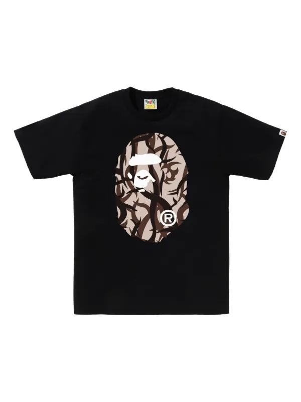 A BATHING APE® Camo Big Head Tシャツ | ブラック | FARFETCH JP