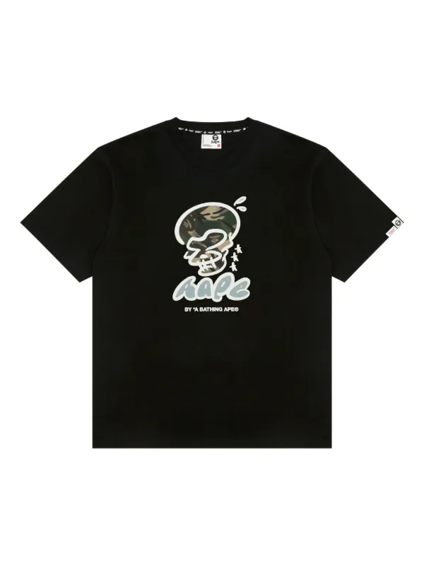 AAPE BY *A BATHING APE® ロゴ Tシャツ | ブラック | FARFETCH JP