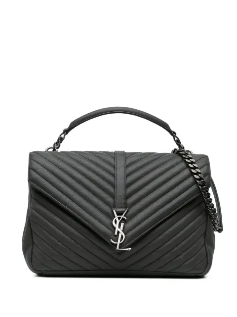 Saint Laurent Pre-Owned 2016 Large Monogram Chevron Sheepskin College Bag satchel