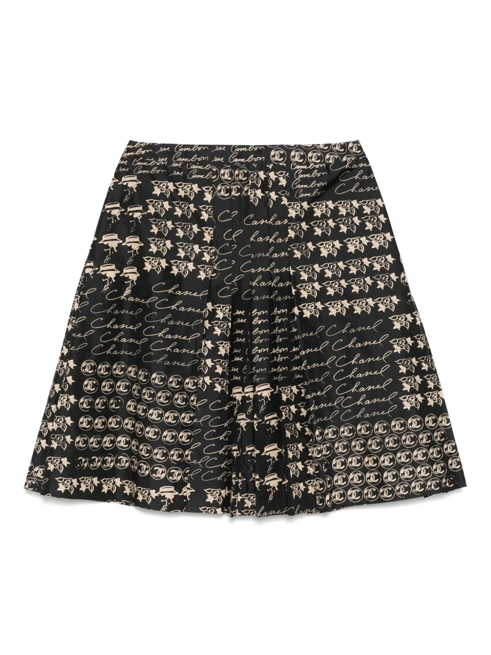 CHANEL Pre-Owned 2006 graphic-print skirt - ブラック CHANEL Pre-Owned 2006 graphic-print skirt - ブラック