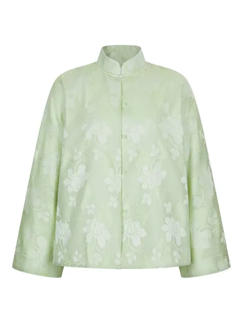 Shanghai Tang blusa con motivo floral en jacquard