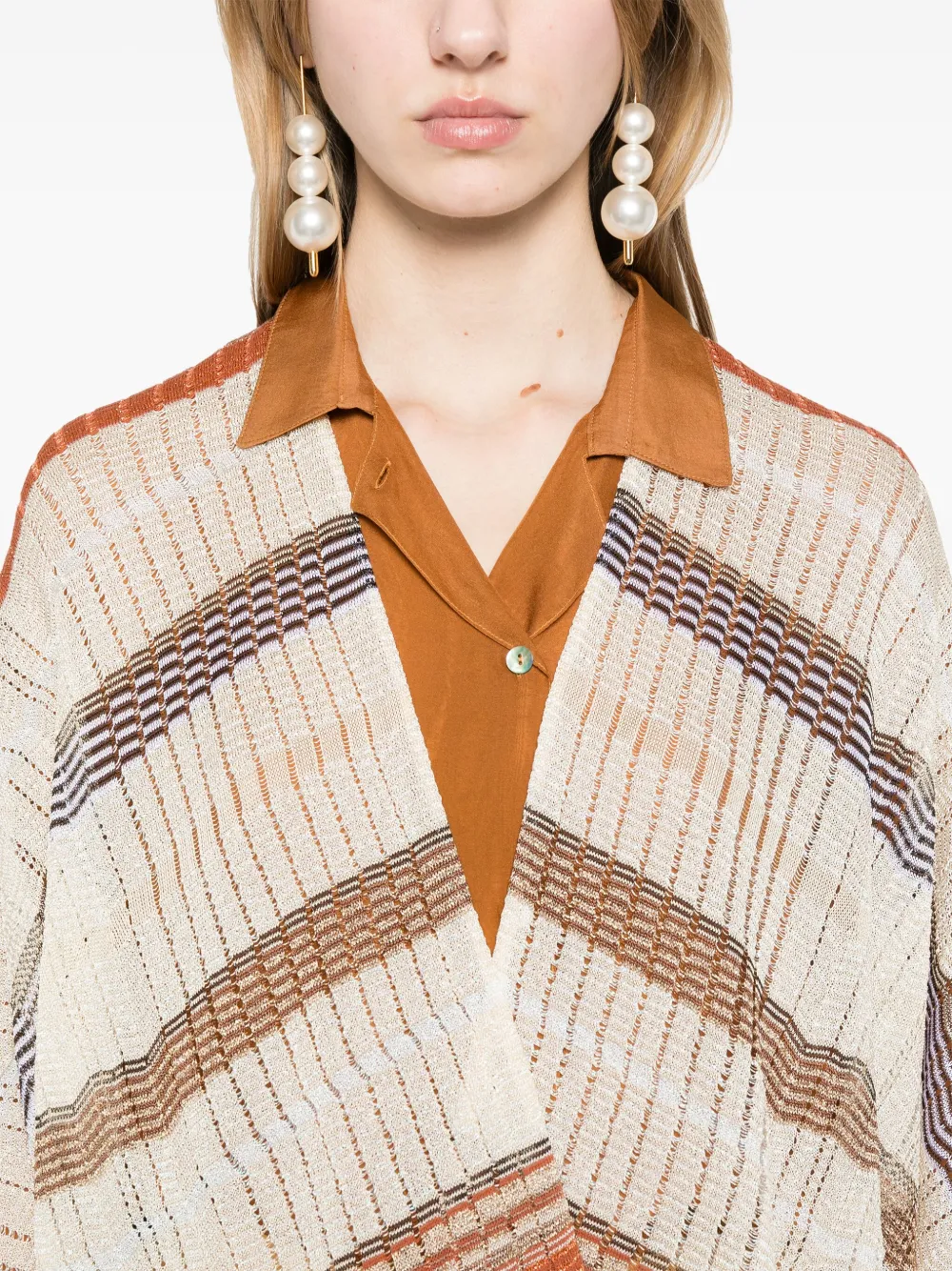 Missoni Gestreepte cape Beige