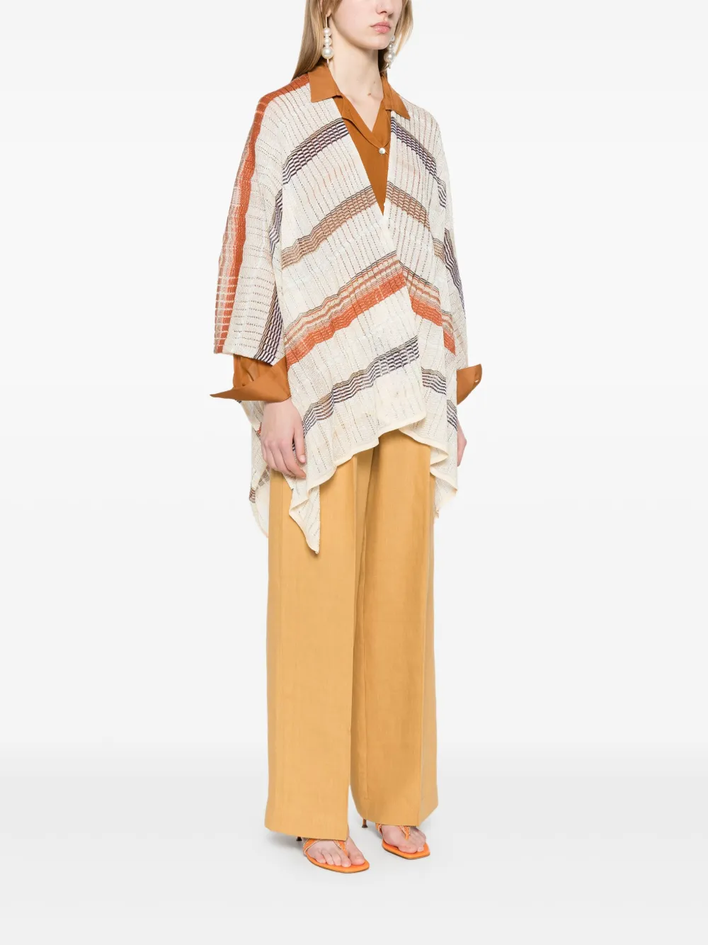 Missoni Gestreepte cape Beige