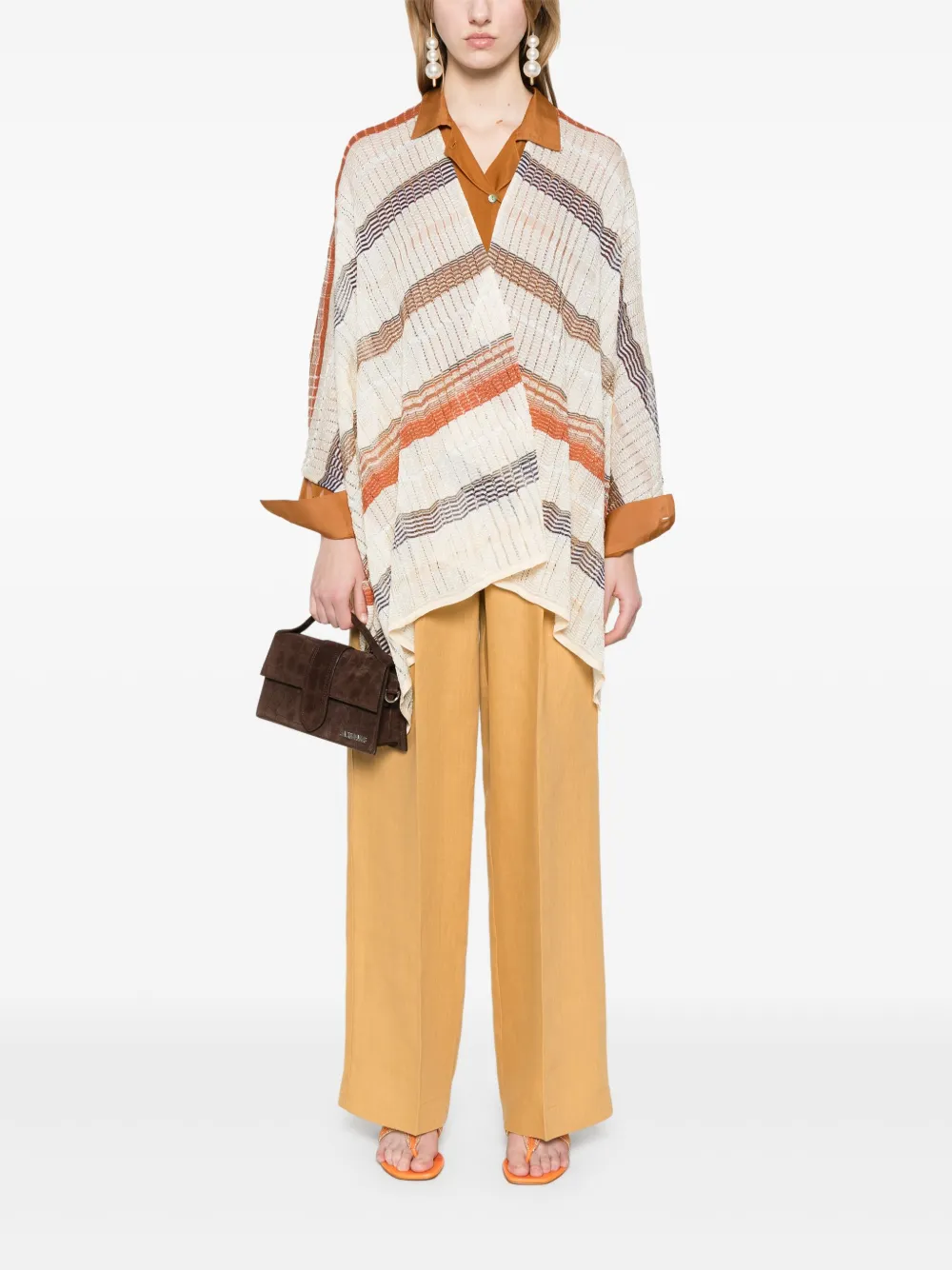 Missoni Gestreepte cape Beige