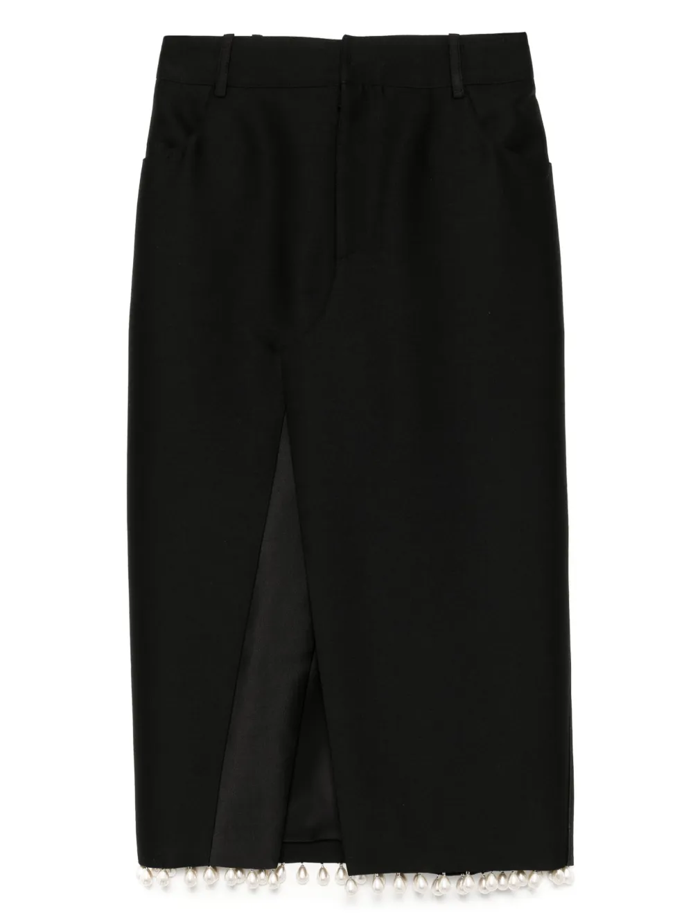 Kimhekim long pearl-embellished skirt - ブラック Kimhekim long pearl-embellished skirt - ブラック