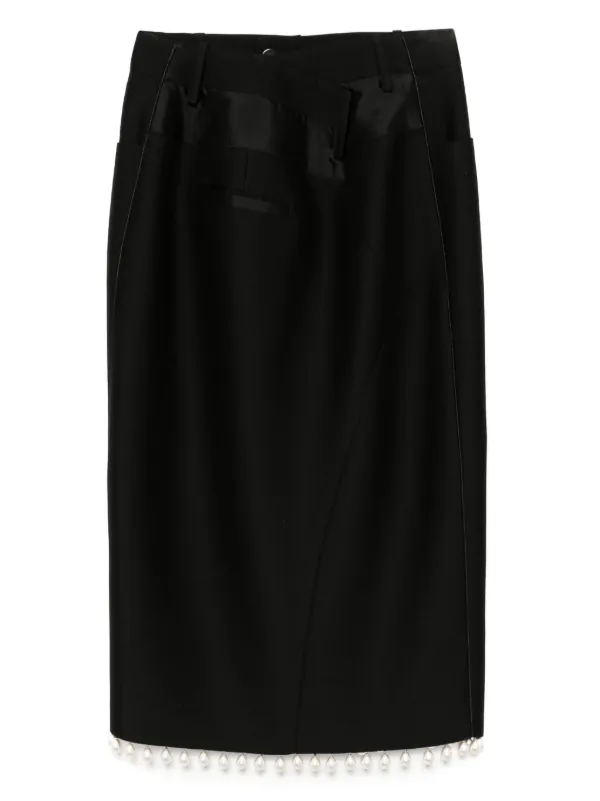 【KIMHEKIM】パール装飾ロングスカート(ブラック) Kimhekim Long pearl-embellished Skirt | ブラック | FARFETCH JP