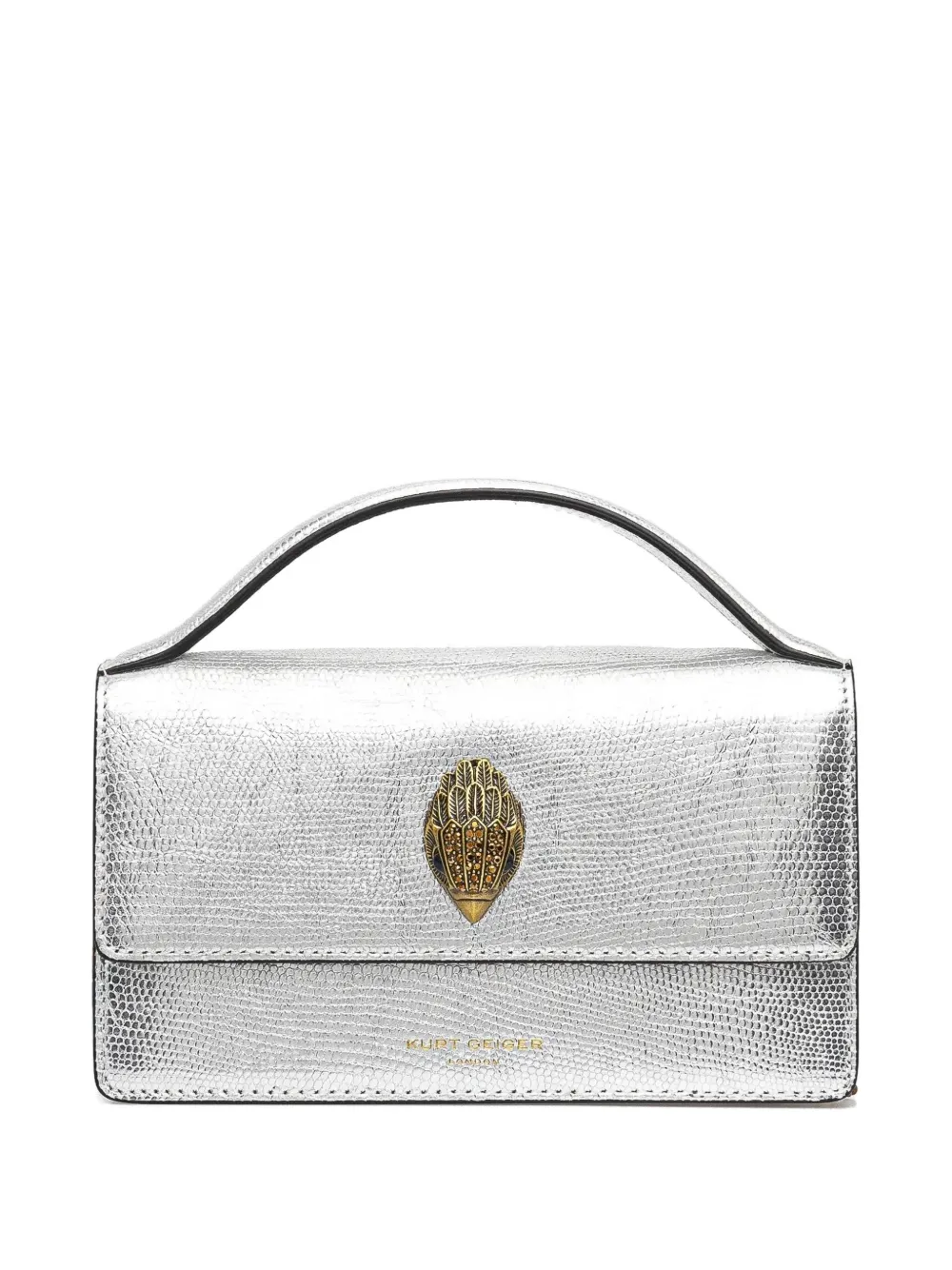 Kurt Geiger London メタリック ショルダーバッグ - シルバートーン Kurt Geiger London メタリック ショルダーバッグ - シルバートーン