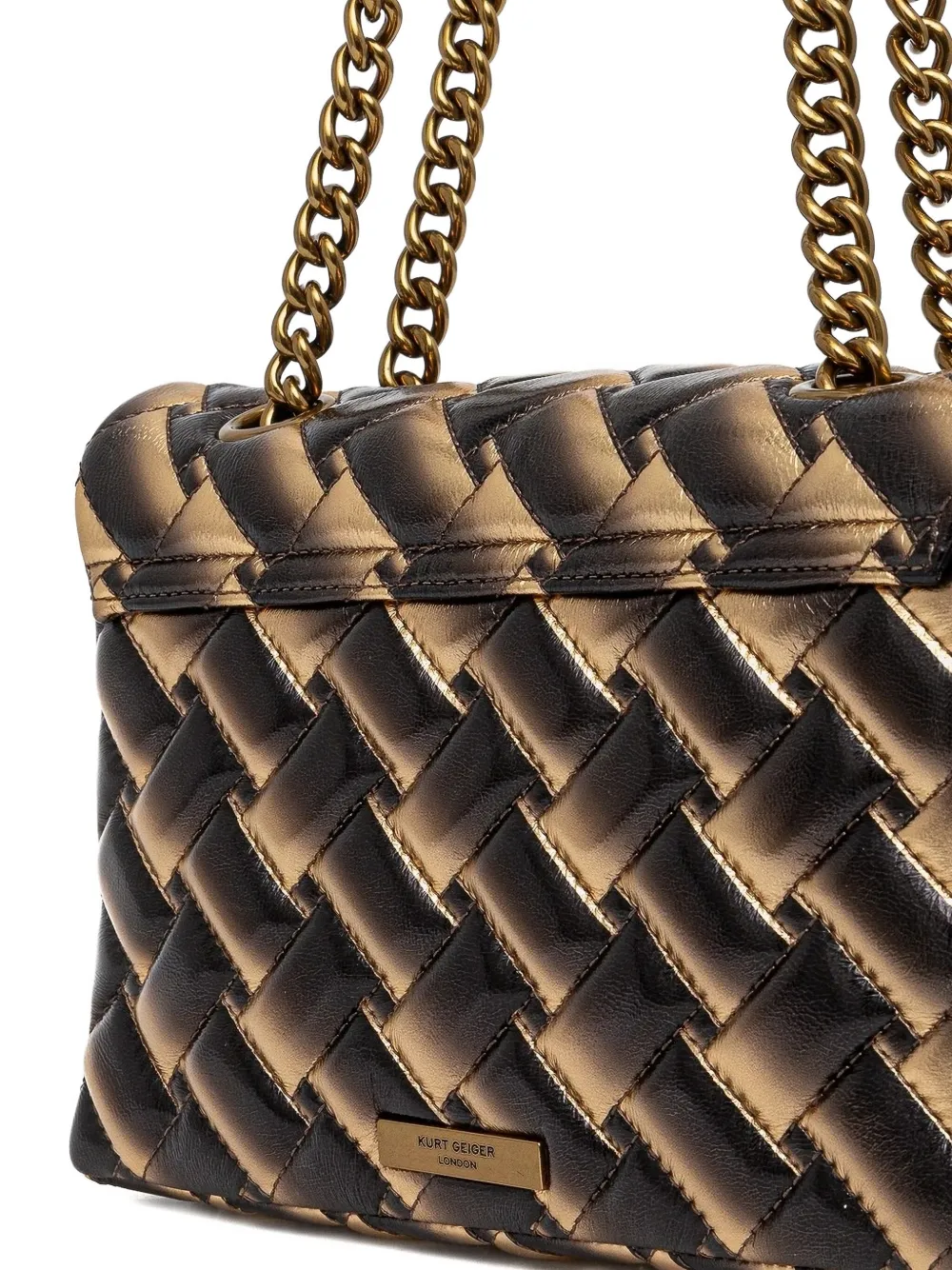 Kurt Geiger London Kensington gewatteerde schoudertas verfraaid met vogel - Bruin