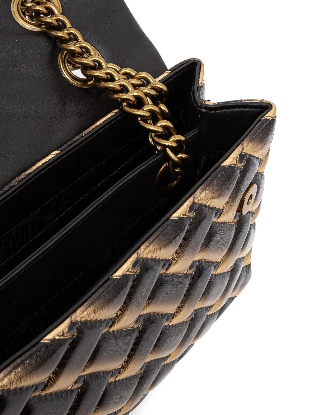 Kurt Geiger London Kensington gewatteerde schoudertas verfraaid met vogel Bruin