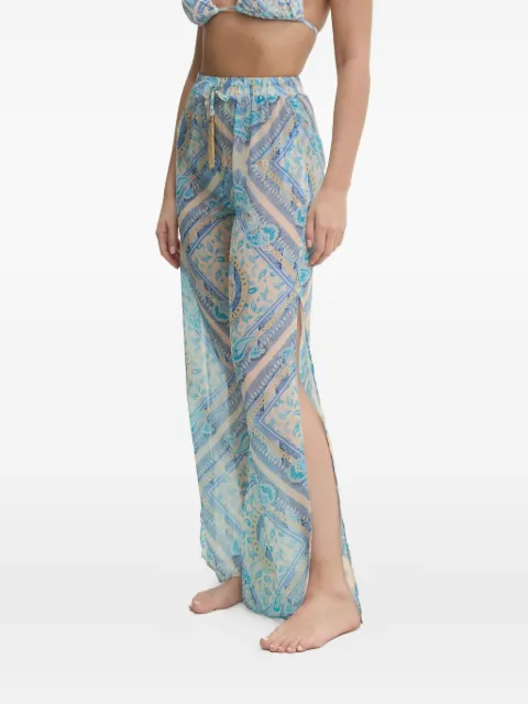 Kurt Geiger London Resort paisley-print side-split trousers