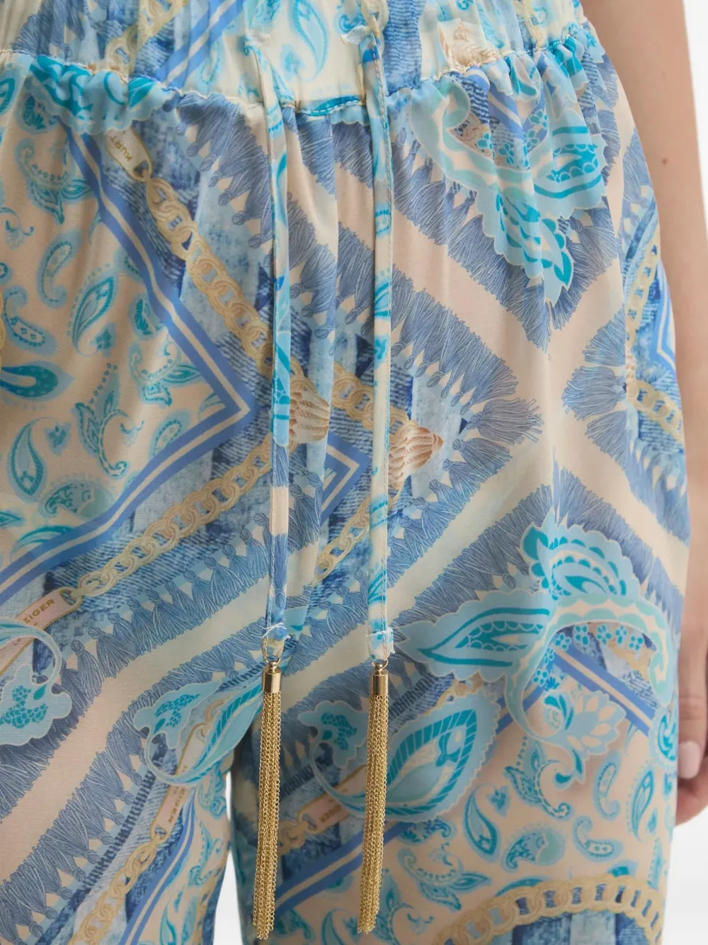 Kurt Geiger London Resort broek met paisley-print en zijsplit Blauw
