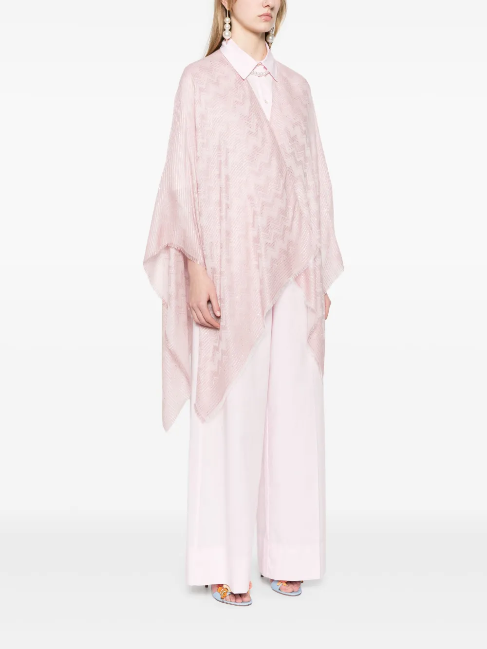 Missoni Cape met zigzag patroon Roze