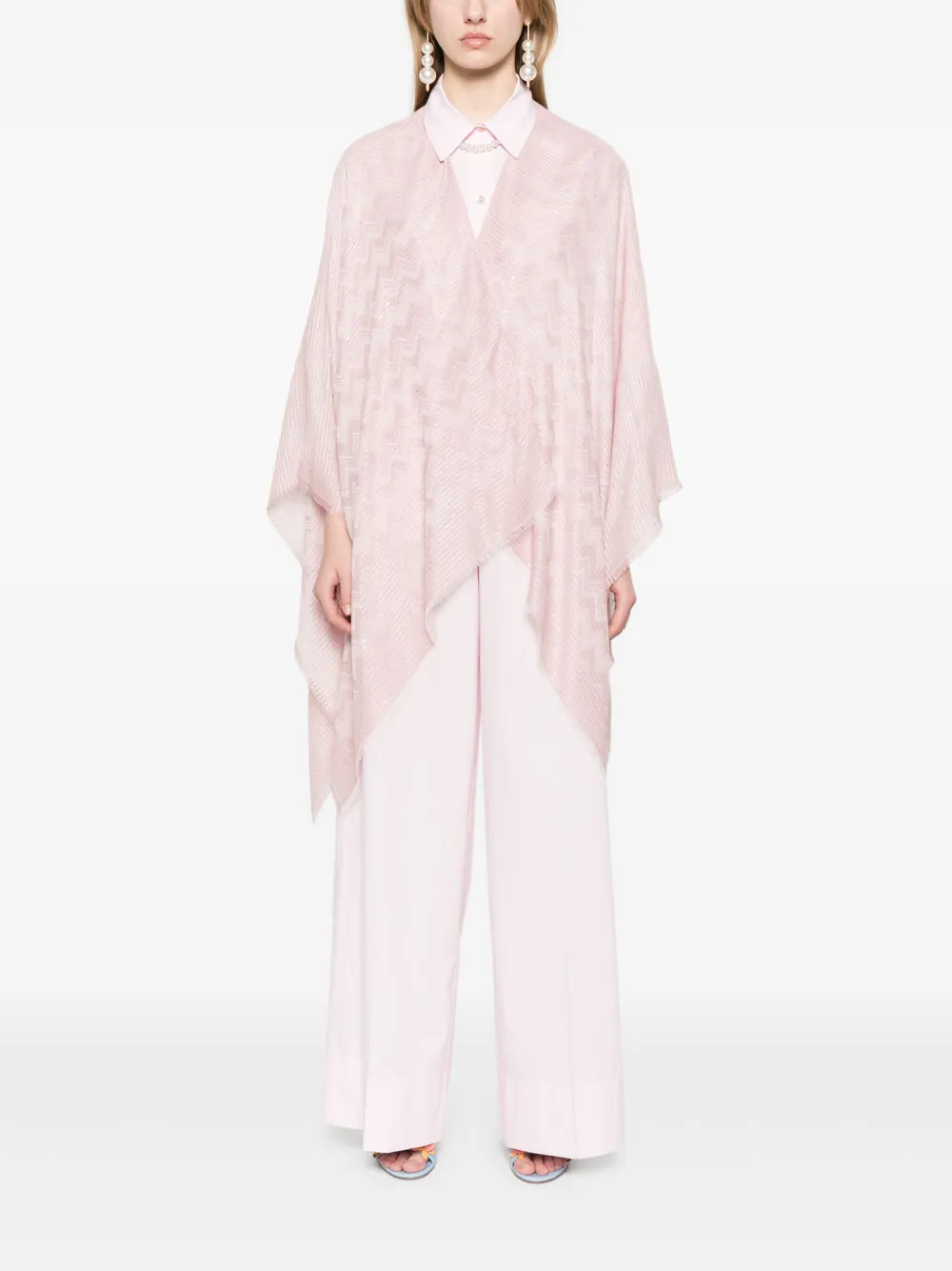 Missoni Cape met zigzag patroon Roze