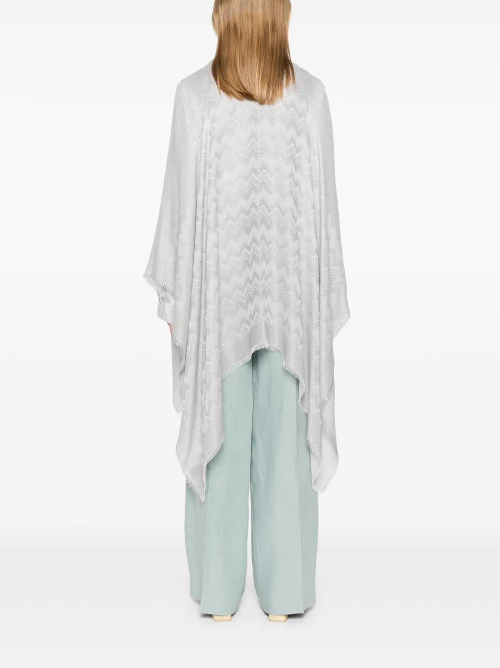 Missoni Geweven cape met zigzag-patroon Grijs