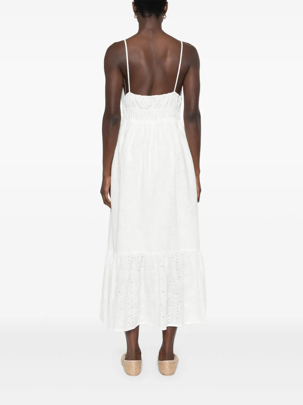 Polo Ralph Lauren Broderie anglaise midi-jurk Wit