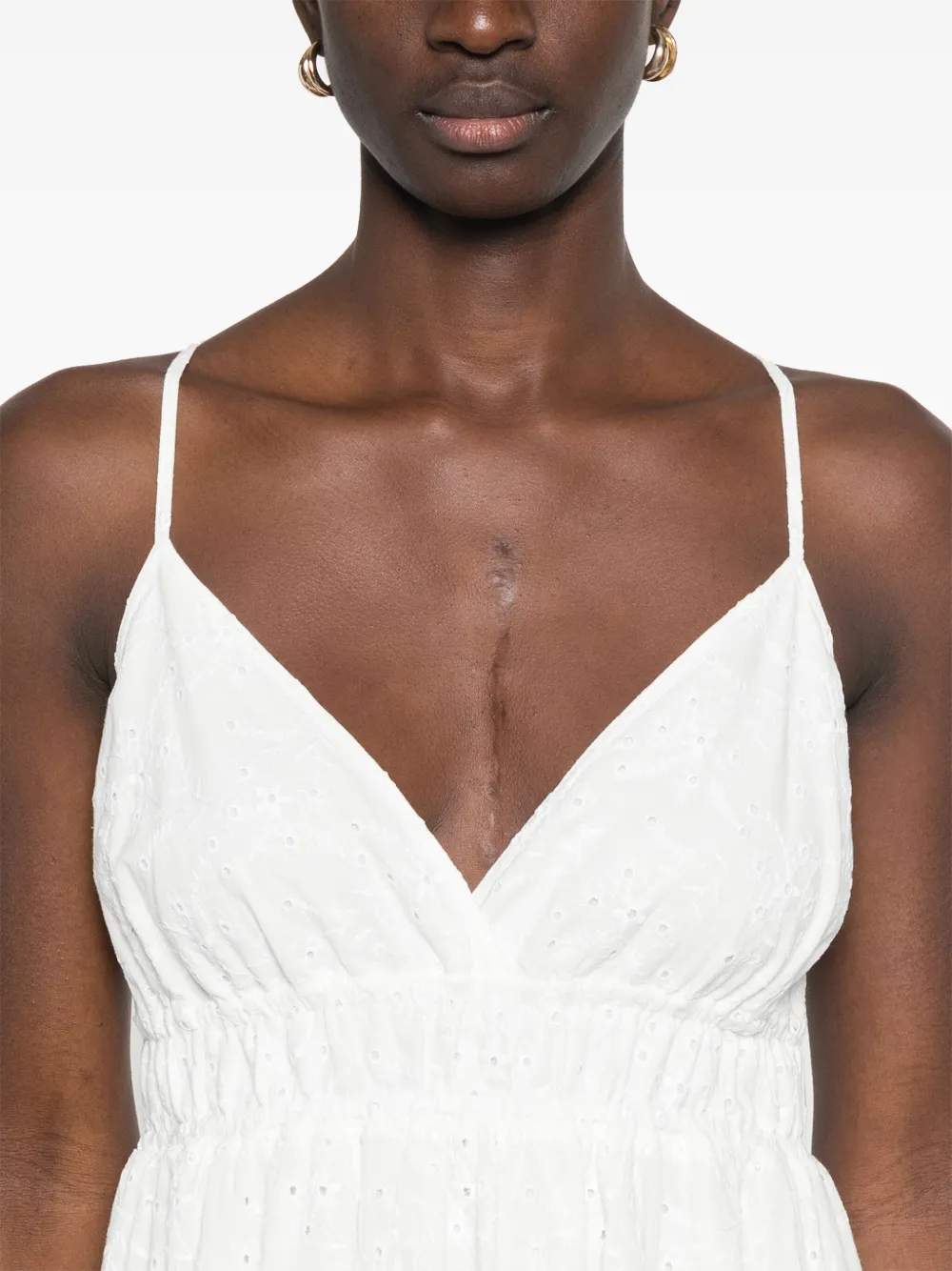 Polo Ralph Lauren Broderie anglaise midi-jurk Wit