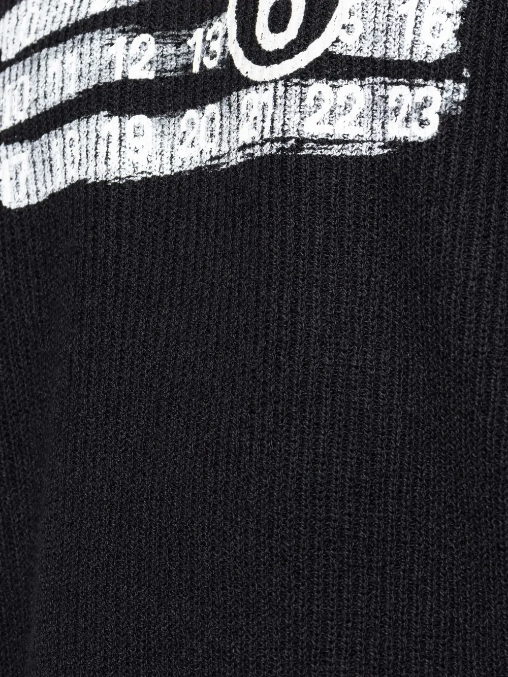 Mm6 Maison Margiela Numbers-print Sweater In 黑色