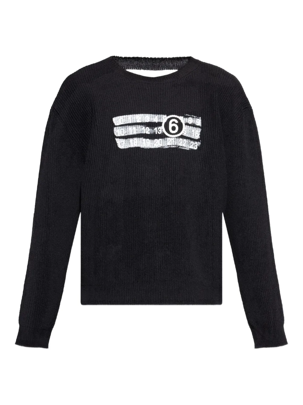 Mm6 Maison Margiela Numbers-print Sweater In 黑色
