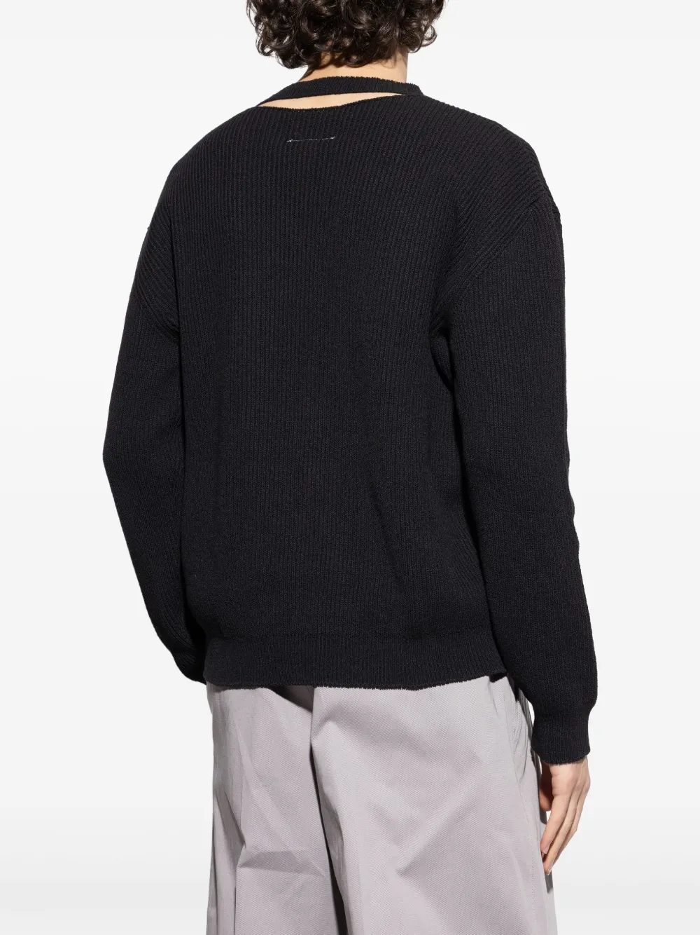Mm6 Maison Margiela Numbers-print Sweater In 黑色