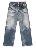 Junya Watanabe MAN trompe l'oeil-print jeans - Blue