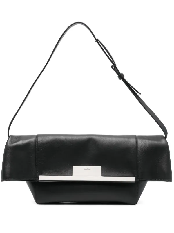 Max Mara Small Clasp Clutch Bag in Black