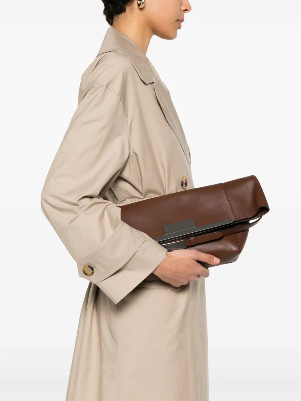 Max Mara Kleine Clasp clutch - Bruin