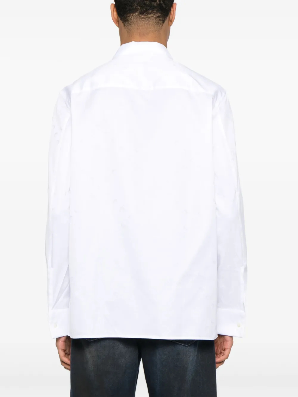 Marine Serre Popeline overhemd met Moon-jacquard Wit