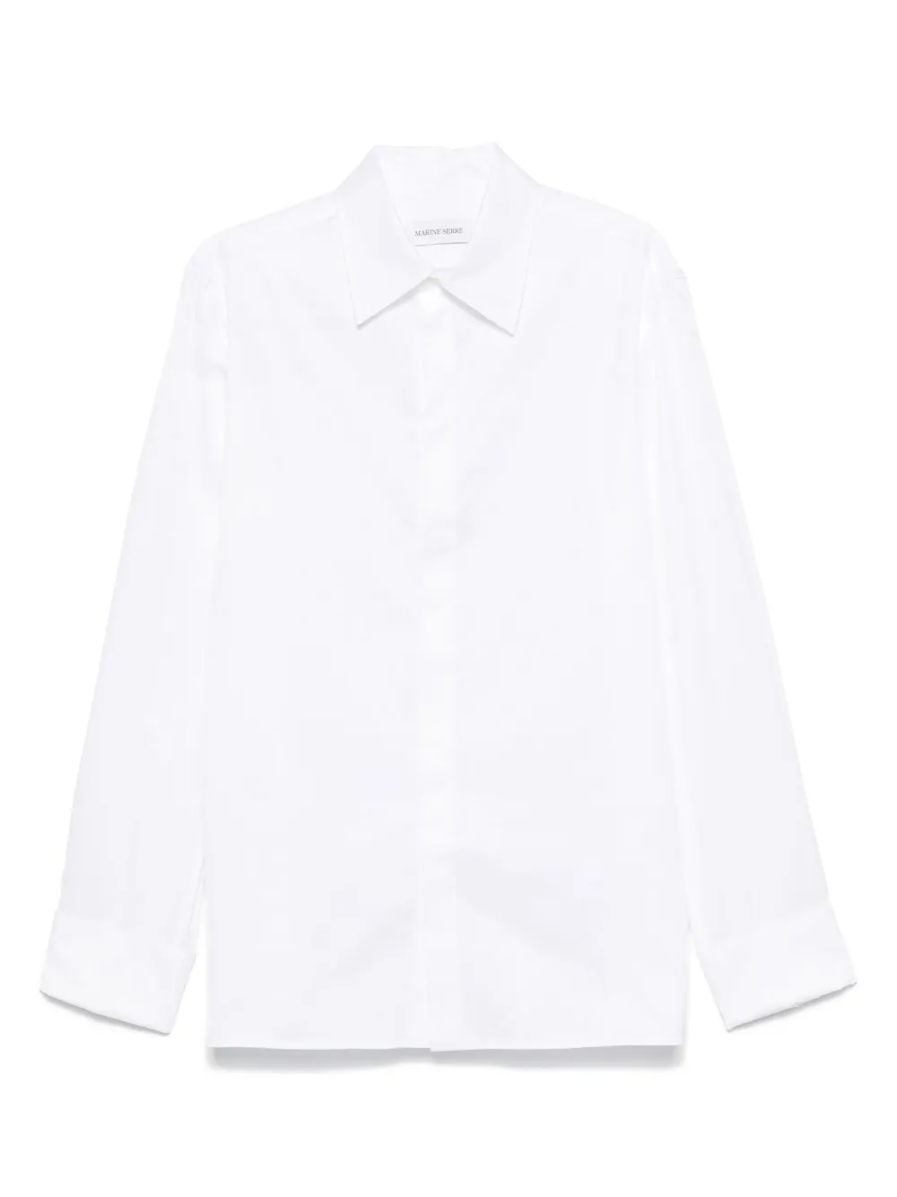 Marine Serre Popeline overhemd met Moon-jacquard Wit
