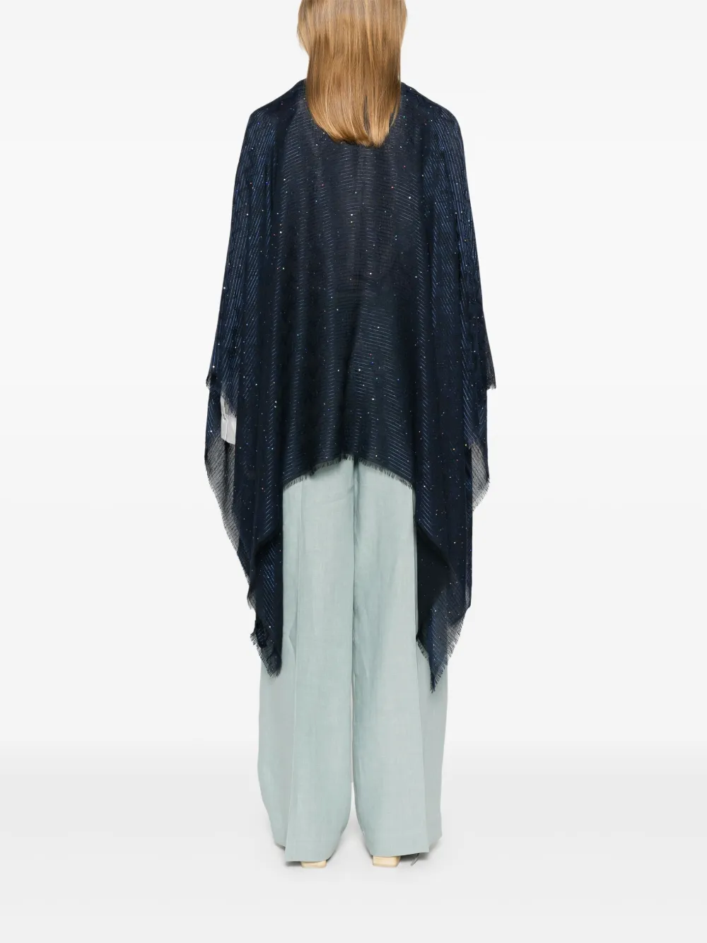 Missoni Geweven cape met zigzag-patroon Blauw