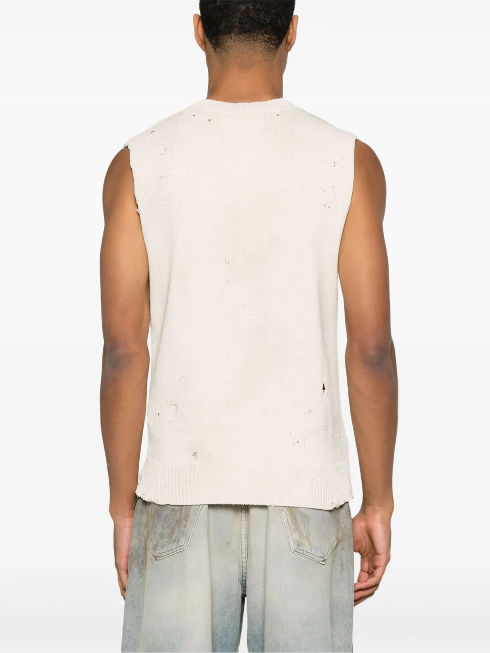 MM6 Maison Margiela Vest met print Beige