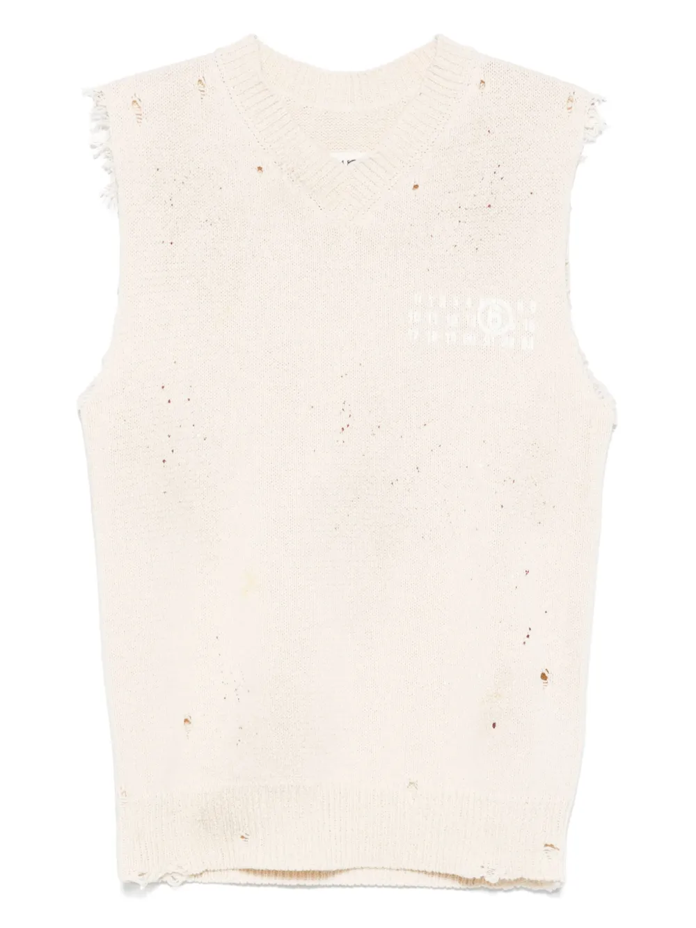 MM6 Maison Margiela Pullunder mit Nummern-Print | Nude | Image 1