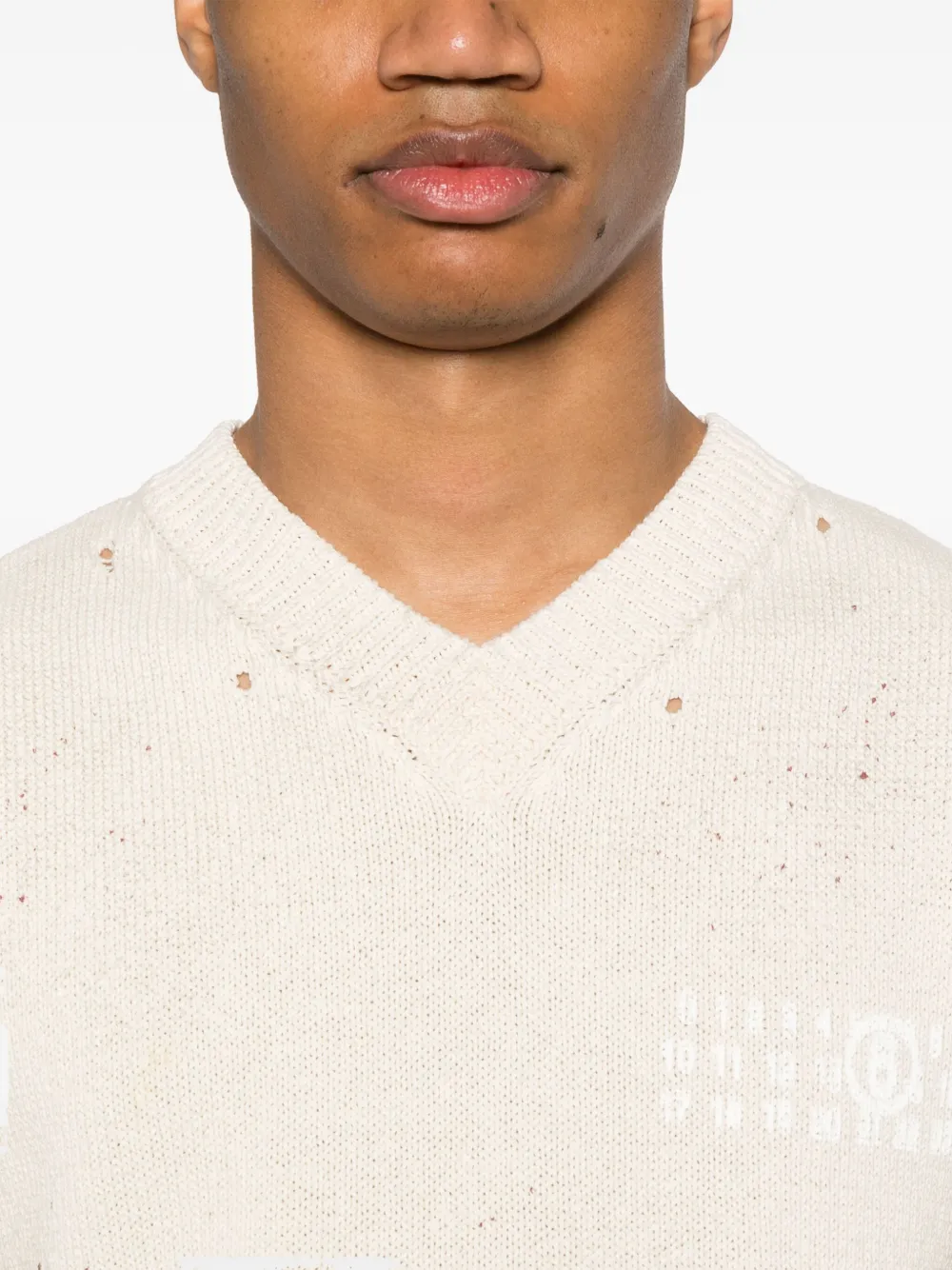 MM6 Maison Margiela Vest met print Beige
