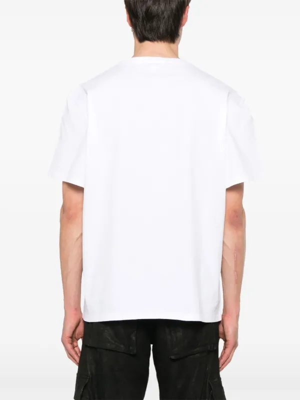 Tシャツ・カットソー MCQUEEN Flocked 'Skull' T-shirt White/Black Alexander McQueen flocked-skull T-shirt | White | FARFETCH JO