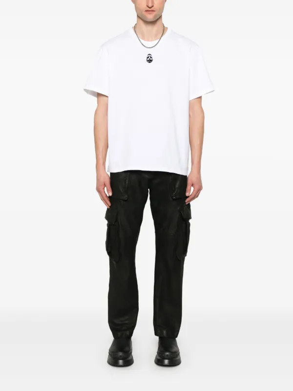 Alexander McQueen flocked-skull T-shirt | White | FARFETCH CZ