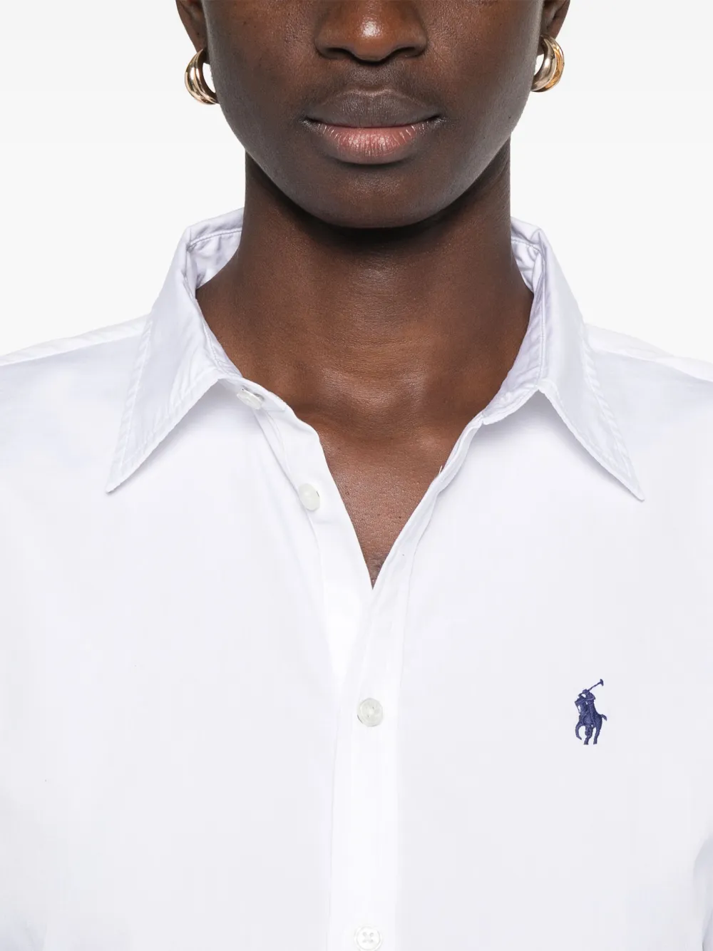 Shop Polo Ralph Lauren Polo Pony-embroidery Mini Dress In Weiss