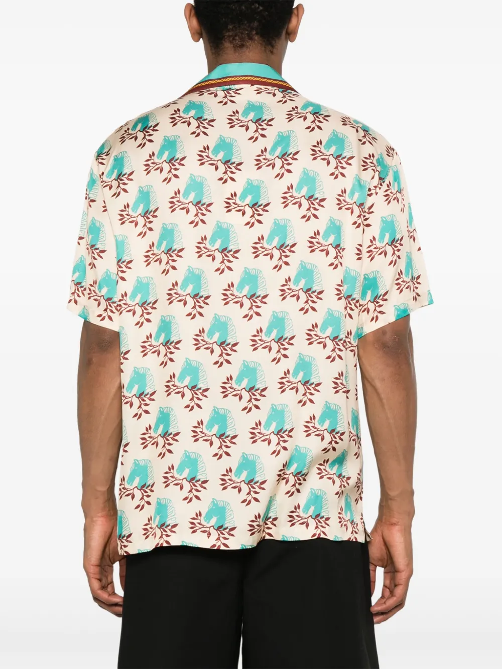 Drôle De Monsieur Overhemd met paardenkop print Beige