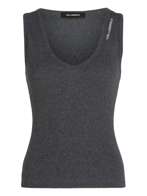 Karl Lagerfeld V-neck ribbed tank top