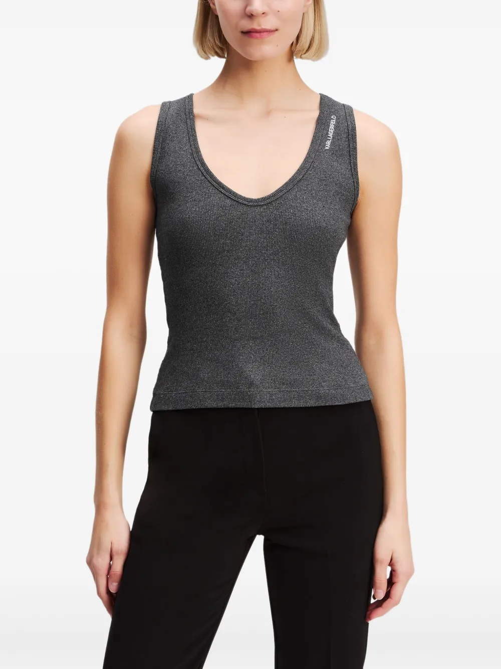 Karl Lagerfeld Tanktop met V-hals Grijs