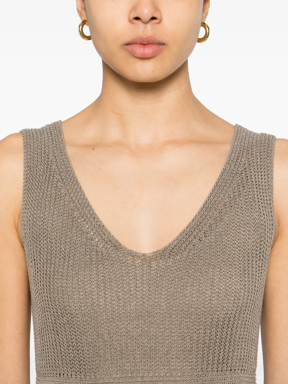 Max Mara Gebreide maxi-jurk Grijs