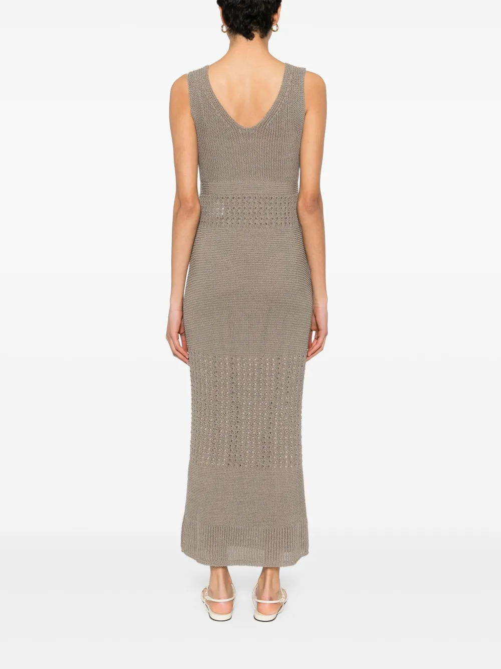Max Mara Gebreide maxi-jurk Grijs