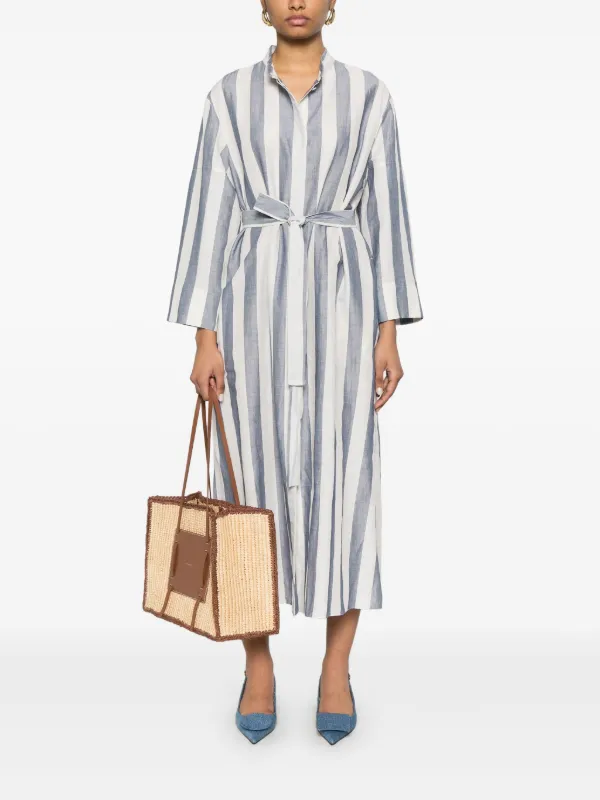 ★S Max Mara★Rima シャツドレス Cotton canvas and ramie shirt dress, navy | 