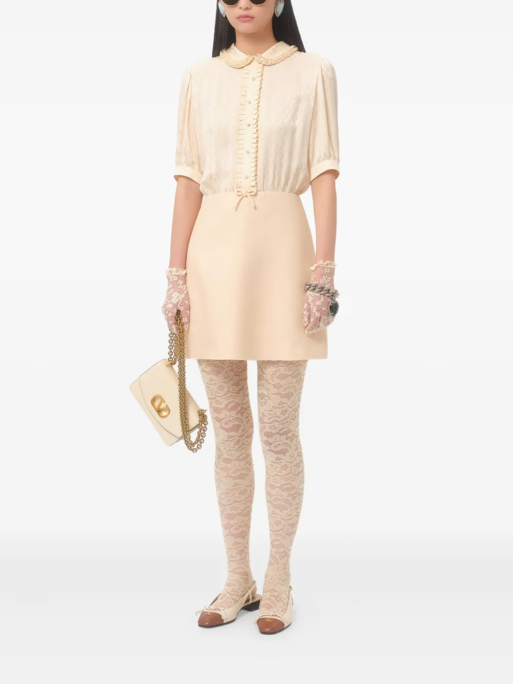 Valentino Garavani Panty met kant Beige