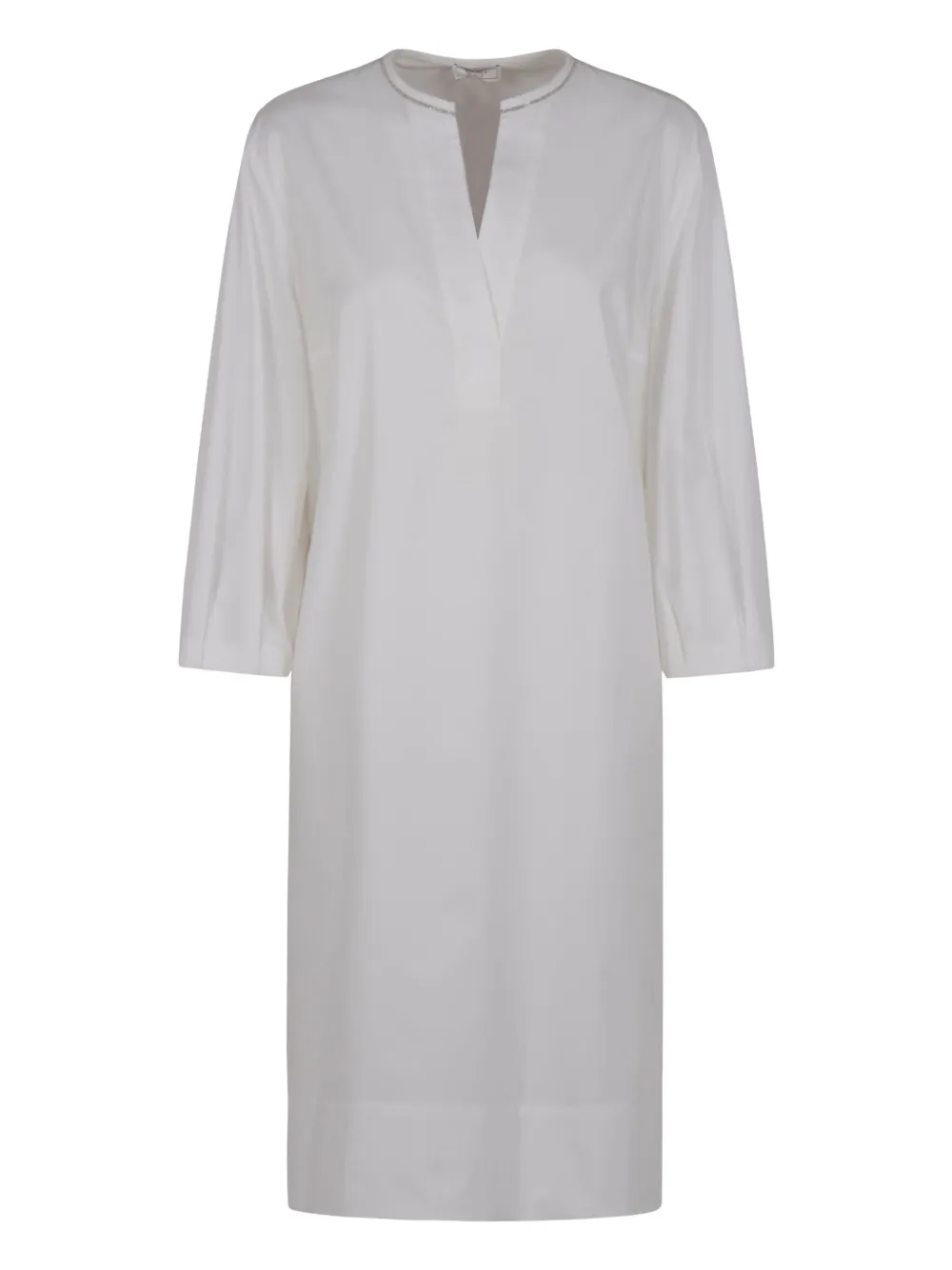 crop-sleeve tunic dress