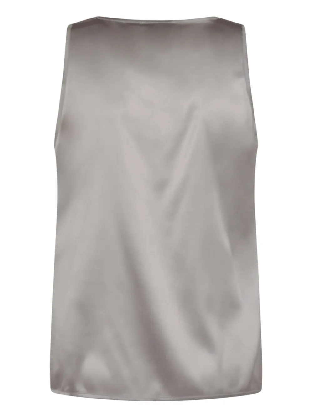Shop Peserico Satin Scoop-neck Top In Grey