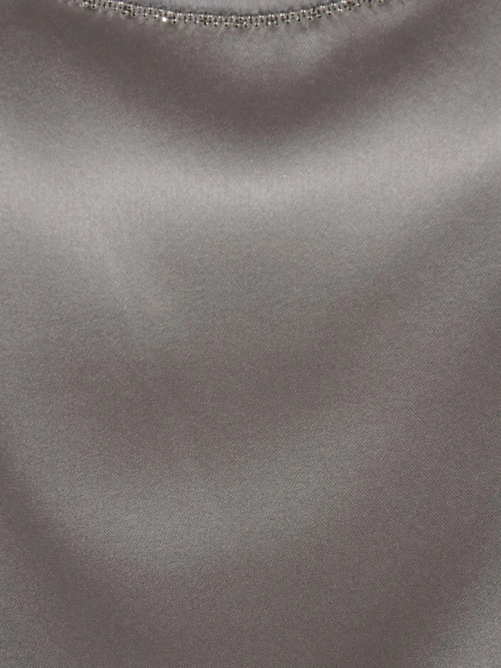 Shop Peserico Satin Scoop-neck Top In Grey
