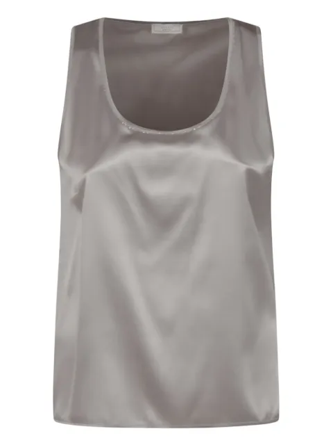 Peserico satin scoop-neck top